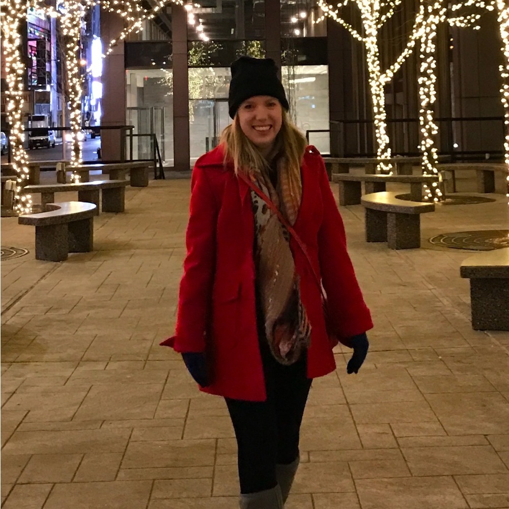 J. Crew Red Pea Coat